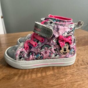 Disney Minnie Mouse Pink and Silver Kids Sneakers